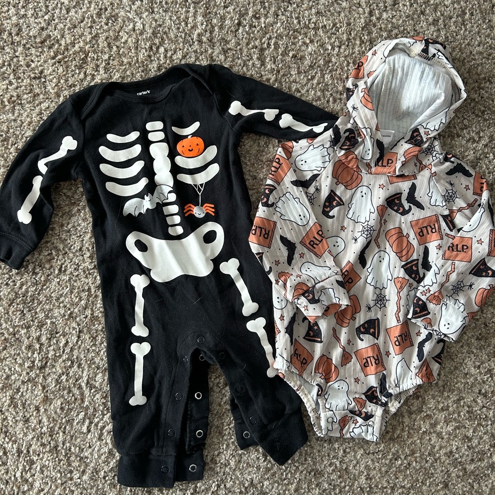 Halloween Skeleton and Ghost Baby Outfits